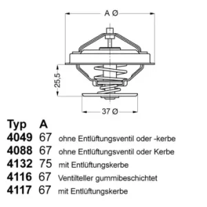 Ostatnie sztuki Termostat, płyn chłodzący BORGWARNER (WAHLER) 4049.80D1
