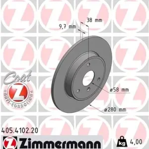 Tarcza hamulcowa ZIMMERMANN 405.4102.20 Zniżka