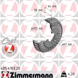 Obniżka ceny Bęben hamulcowy ZIMMERMANN 405.4103.20