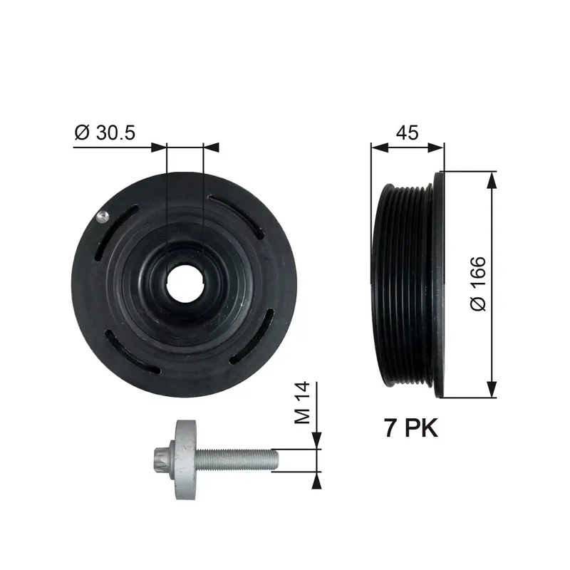 Oferta Koło pasowe, wał korbowy GATES TVD1054A