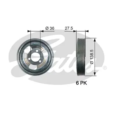 Oferta czasowa Koło pasowe, wał korbowy GATES TVD1117