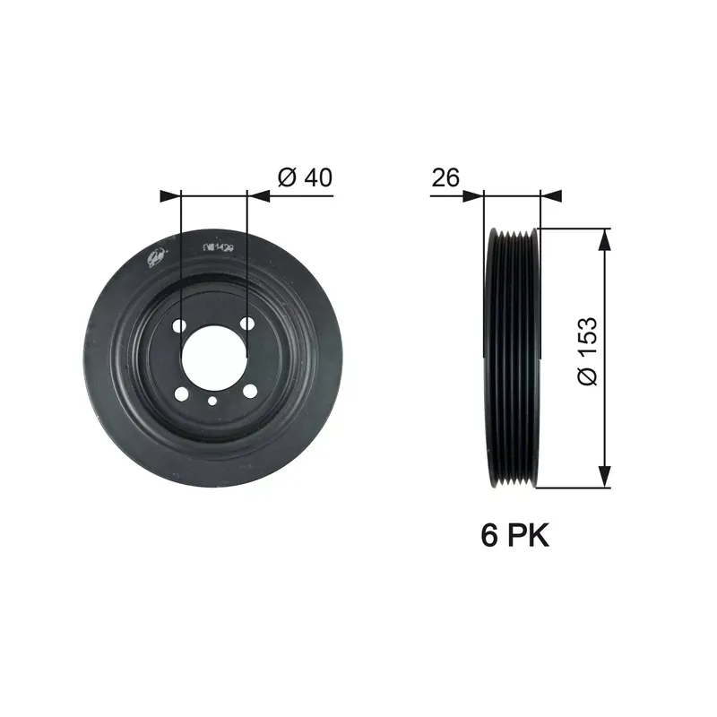 Wyjątkowa oferta Koło pasowe, wał korbowy GATES TVD1129