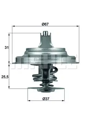 Łatwy zwrot Termostat, płyn chłodzący MAHLE TX 25 71D
