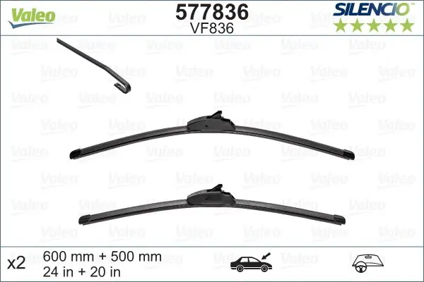 Wycieraczki silencio VALEO 577836 Darmowa dostawa