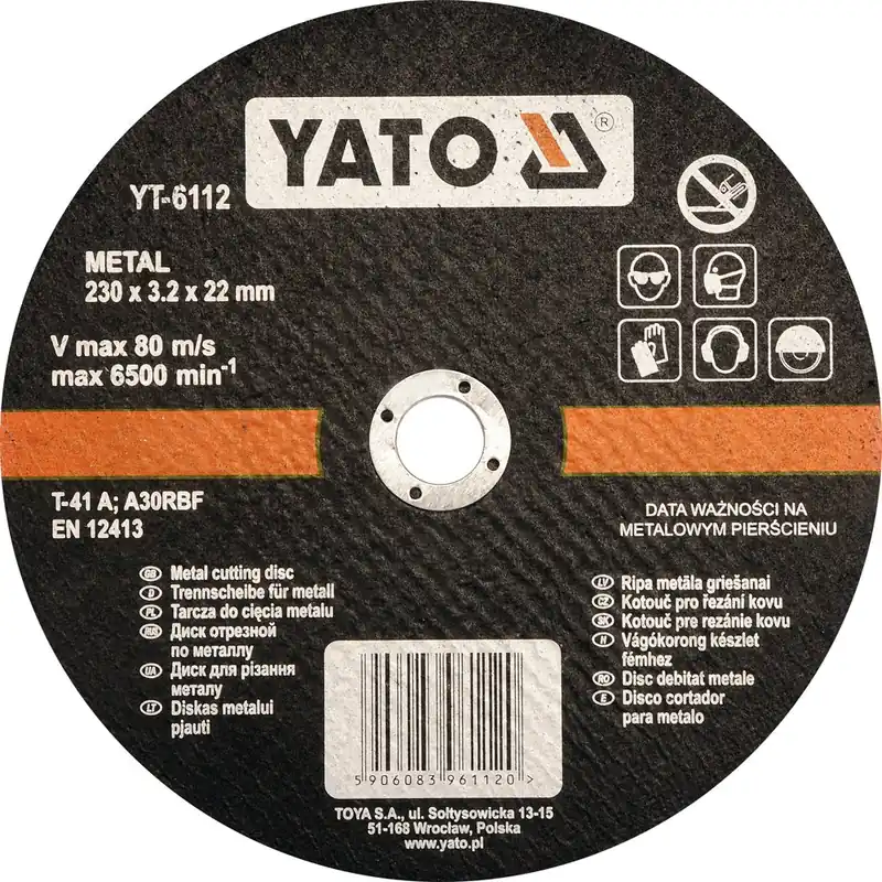 Sprawdź teraz TARCZA DO CIECIA METALU 230X3.2X22 SZT YATO
