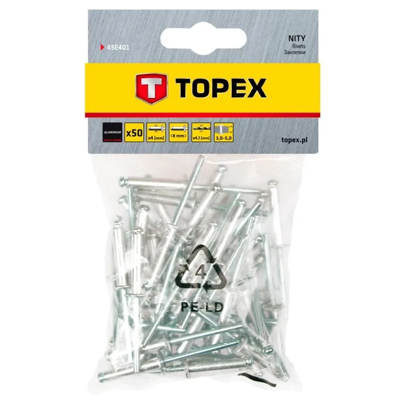 Wysoka jakość Nity aluminiowe 4.0 mm x 8 mm