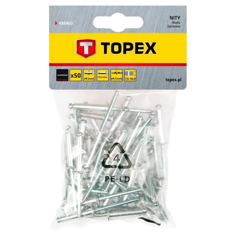 Tylko dziś Nity aluminiowe 4.0 mm x 12.5 mm